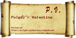 Polgár Valentina névjegykártya